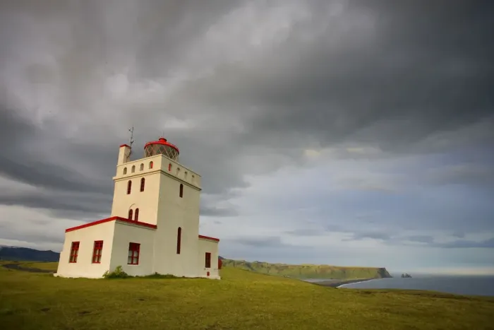 Framed Print : Lighthouse, Dyrholaey, South Coast, Iceland