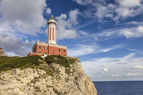 Lighthouse Faro di Punta Carena in Anacapri, Capri, Gulf of Naples, Campania, Italy