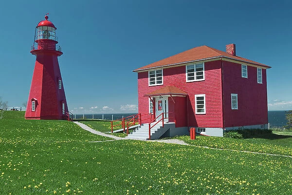 lighthouse on Gaspe Peninsula La Martre, Quebec, Canada