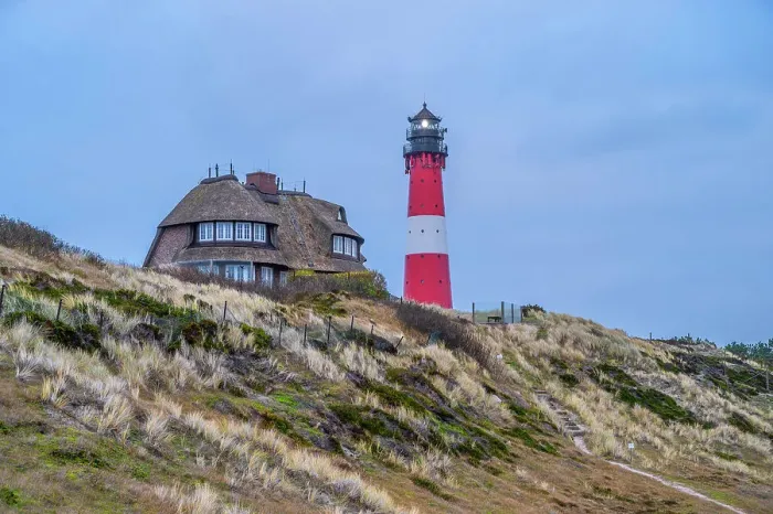 Framed Print : Lighthouse at Hornum, Sylt Island, North Frisian Islands, Schleswig Holstein, Germany