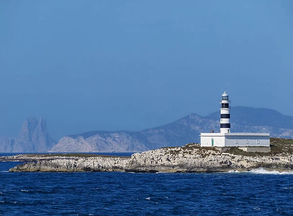 Lighthouse at Illa des Penjats near Ibiza, Balearic Islands, Spain
