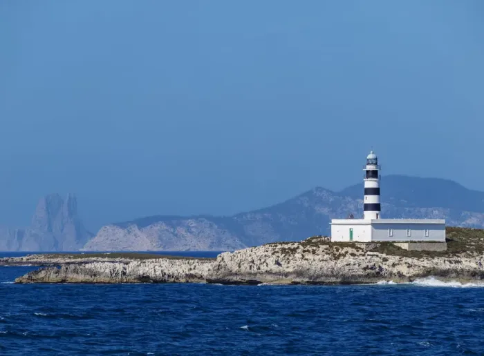 Framed Print : Lighthouse at Illa des Penjats near Ibiza, Balearic Islands, Spain Framed Print : Lighthouse at Illa des Penjats near Ibiza, Balearic Islands, Spain