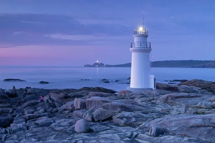 Framed Print : Lighthouse of Muxia at dusk during a summer day, municipality of Muxia, Galicia, Spain Framed Print : Lighthouse of Muxia at dusk during a summer day, municipality of Muxia, Galicia, Spain