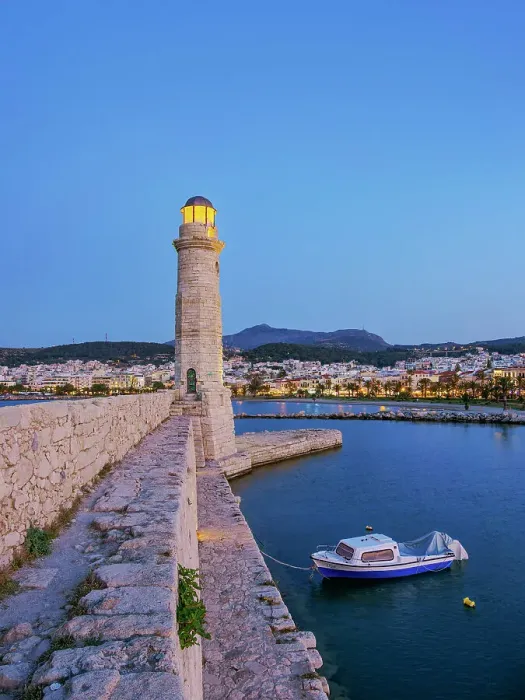 Framed Print : Lighthouse at the Old Venetian Port, dusk, City of Rethymno, Rethymno Region, Crete, Greece Framed Print : Lighthouse at the Old Venetian Port, dusk, City of Rethymno, Rethymno Region, Crete, Greece