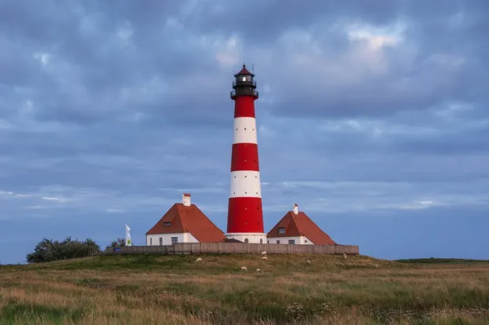 Framed Print : Lighthouse, Westerhever, Westerheversand, Wadden sea, Eiderstedt, North Frisia Framed Print : Lighthouse, Westerhever, Westerheversand, Wadden sea, Eiderstedt, North Frisia
