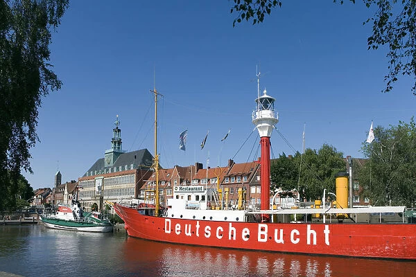 Lightship the German Bay, Ratsdelft, Emden, East Friesland, Lower Saxony, Germany