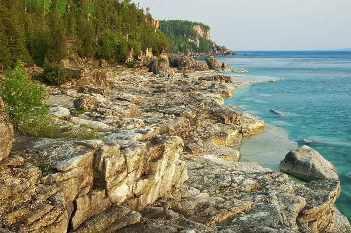 Framed Print : Limestone rock in Georgian Bay (Lake Huron) Bruce Peninsula National Park, Ontario, Canada Framed Print : Limestone rock in Georgian Bay (Lake Huron) Bruce Peninsula National Park, Ontario, Canada