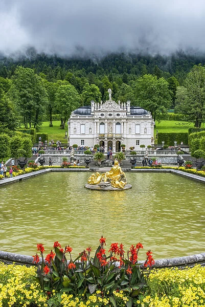 Linderhof Palace or Schloss Linderhof, Oberammergau, Bavaria, Germany