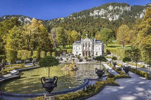 Linderhof was the royal palace of Ludwig II of Bavaria. It is located in Ettal im