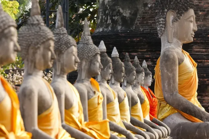 Framed Print : Line of Buddhas, Wat Yai Chai Mongkol, Ayutthaya, Thailand Framed Print : Line of Buddhas, Wat Yai Chai Mongkol, Ayutthaya, Thailand
