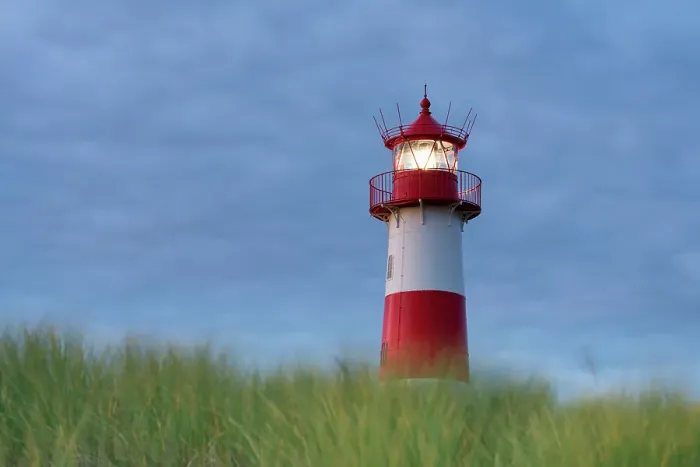 Framed Print : List-Ost lighthouse against cloudy sky at twilight, Ellenbogen, Sylt, Nordfriesland, Schleswig-Holstein, Germany Framed Print : List-Ost lighthouse against cloudy sky at twilight, Ellenbogen, Sylt, Nordfriesland, Schleswig-Holstein, Germany