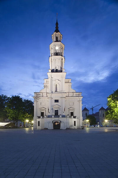 Lithuania, Central Lithuania, Kaunas, Town Hall Square, Palace of Weddings, evening