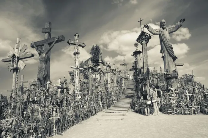 Framed Print : Lithuania, Central Lithuania, Siauliai, Hill of Crosses, religious pilgrimage site Framed Print : Lithuania, Central Lithuania, Siauliai, Hill of Crosses, religious pilgrimage site