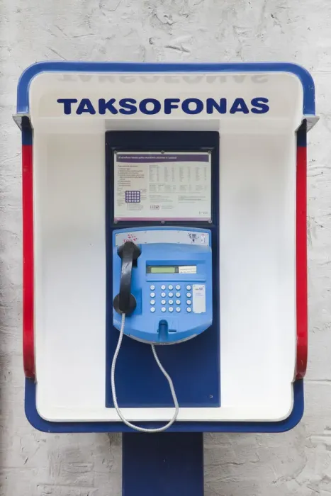 Framed Print : Lithuania, Vilnius-area, Lithuanian Public telephone