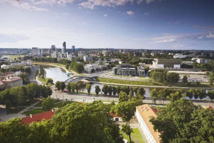 Framed Print : Lithuania, Vilnius, View Of Business District Framed Print : Lithuania, Vilnius, View Of Business District