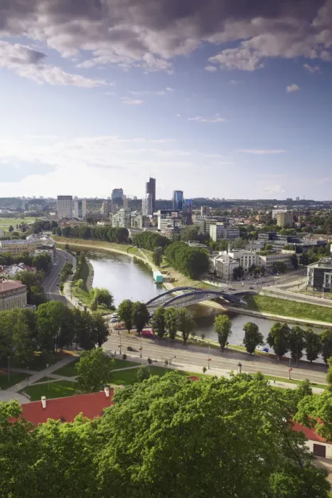Framed Print : Lithuania, Vilnius, View Of Business District Framed Print : Lithuania, Vilnius, View Of Business District