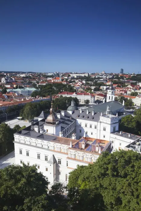 Framed Print : Lithuania, Vilnius, View Of Old Town With Royal Palace In Foreground Framed Print : Lithuania, Vilnius, View Of Old Town With Royal Palace In Foreground