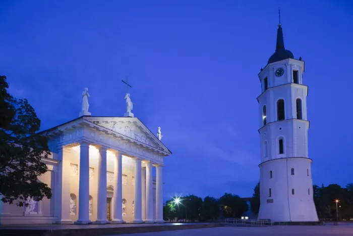 Framed Print : Lithuania, Vilnius, Vilnius Cathedral, evening Framed Print : Lithuania, Vilnius, Vilnius Cathedral, evening