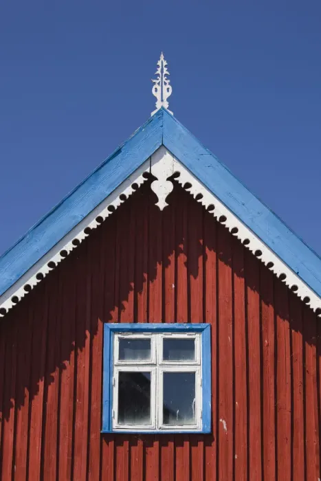 Framed Print : Lithuania, Western Lithuania, Curonian Spit, Nida, village house detail Framed Print : Lithuania, Western Lithuania, Curonian Spit, Nida, village house detail