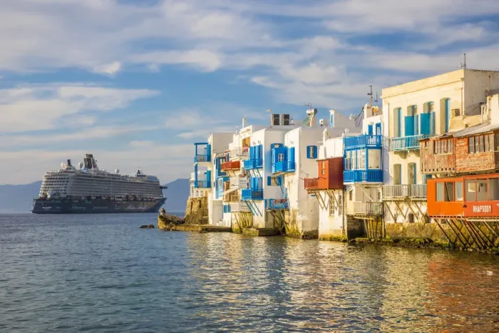 Framed Print : Little Venice, Chora (Mykonos Town), Mykonos, Cyclades Islands, Greece