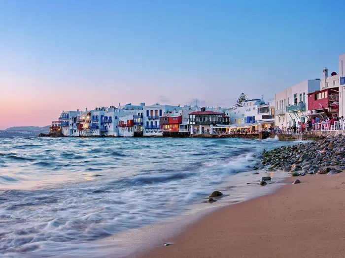 Framed Print : Little Venice at dusk, Chora, Mykonos Town, Mykonos Island, Cyclades, Greece Framed Print : Little Venice at dusk, Chora, Mykonos Town, Mykonos Island, Cyclades, Greece