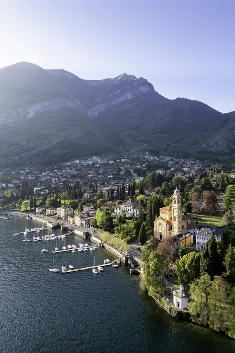 Framed Print : little village of Tremezzo at Como Lake, Tremezzo, Como province, Lombardy, Italy