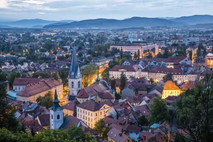 Framed Print : Ljubljana skyline, Slovenia Framed Print : Ljubljana skyline, Slovenia