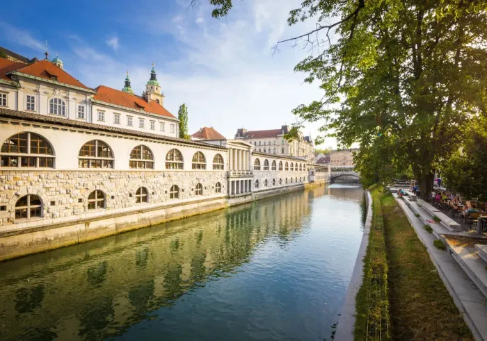 Framed Print : Ljubljanica river, Ljubljiana, Osrednjeslovenska, Slovenia Framed Print : Ljubljanica river, Ljubljiana, Osrednjeslovenska, Slovenia