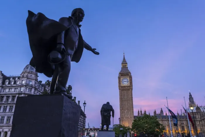 Framed Print : Lloyd George statue, Big Ben & Parliament Square, London, England, UK Framed Print : Lloyd George statue, Big Ben & Parliament Square, London, England, UK