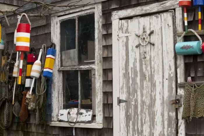 Framed Print : Lobster Bouys & Window, Rockport Harbor, Massachusetts, USA Framed Print : Lobster Bouys & Window, Rockport Harbor, Massachusetts, USA