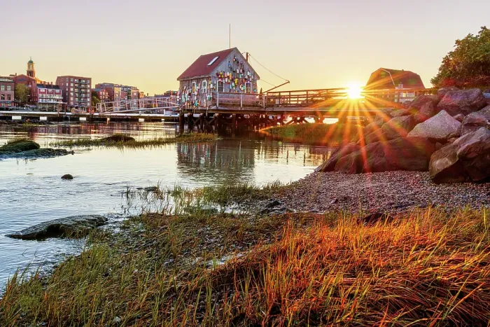 Framed Print : Lobster Shack at Sunset, Badgers Island, Kittery, Maine, New England, USA Framed Print : Lobster Shack at Sunset, Badgers Island, Kittery, Maine, New England, USA