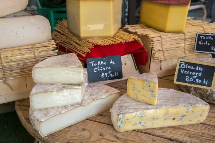 Framed Print : Local cheeses on sale at the market, Saint-Remy-de-Provence, Provence, France Framed Print : Local cheeses on sale at the market, Saint-Remy-de-Provence, Provence, France