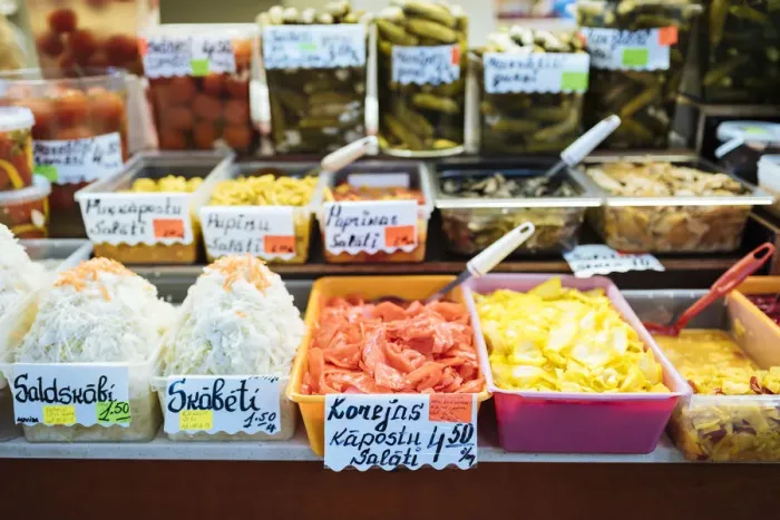 Framed Print : Local delicacies for sale, Riga Central Market, Riga, Latvia, Baltic States, Europe