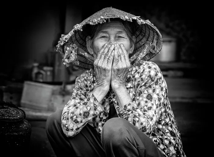 Framed Print : Local woman wearing traditional conical hat, An Dan village, Phu Yen Province, Vietnam Framed Print : Local woman wearing traditional conical hat, An Dan village, Phu Yen Province, Vietnam