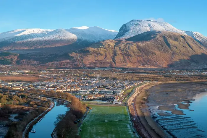 Framed Print : Loch Eli with snow capped Ben Nevis and Fort William, Highland region, Scotland, United Kingdom Framed Print : Loch Eli with snow capped Ben Nevis and Fort William, Highland region, Scotland, United Kingdom