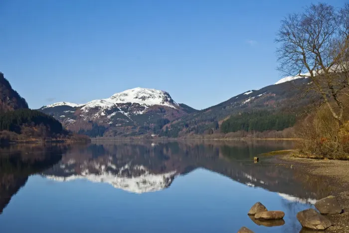 Framed Print : Loch Lubnaig, Scotland. A view of the snow caped Beinn an t-Sidhein over the loch Framed Print : Loch Lubnaig, Scotland. A view of the snow caped Beinn an t-Sidhein over the loch