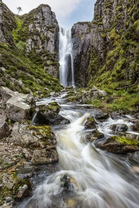 Framed Print : Loch na Gainmhich Waterfall, Sutherland, Highlands, Scotland, United Kingdom Framed Print : Loch na Gainmhich Waterfall, Sutherland, Highlands, Scotland, United Kingdom