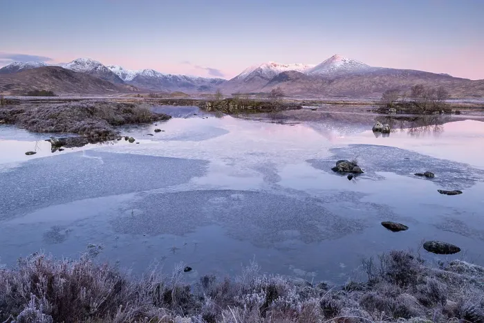 Framed Print : Lochan na h-Achlaise at dawn on a frosty morning, Rannoch Moor, Scotland. Spring (March) 2024 Framed Print : Lochan na h-Achlaise at dawn on a frosty morning, Rannoch Moor, Scotland. Spring (March) 2024