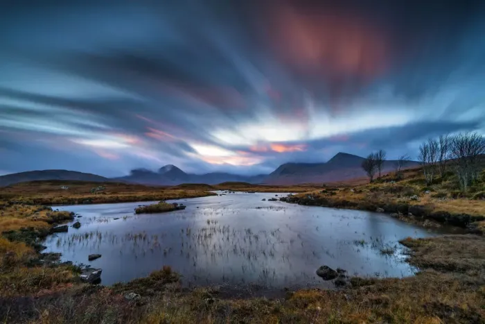 Framed Print : Lochan na h-Achlaise at Sunset, Rannoch Moor, Highlands, Scotland Framed Print : Lochan na h-Achlaise at Sunset, Rannoch Moor, Highlands, Scotland