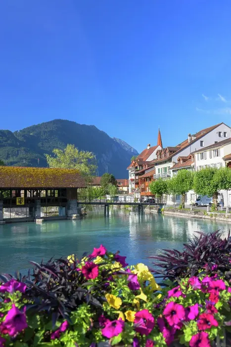 Framed Print : Mill lock on Aare River, Interlaken, Bern, Switzerland Framed Print : Mill lock on Aare River, Interlaken, Bern, Switzerland