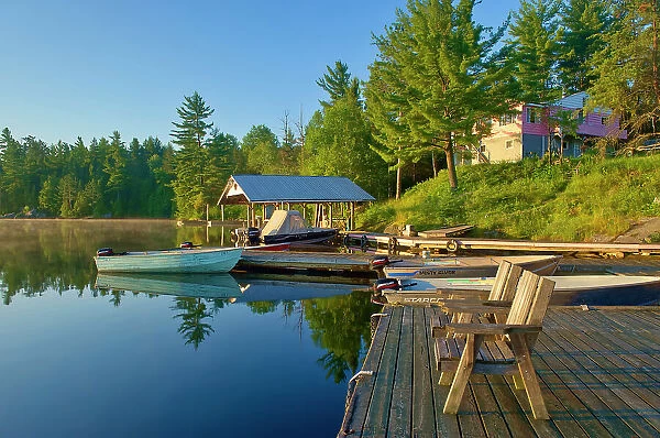 Lodge at Snake Island Lake in the White Bear Forest Conservation Reserve Temagami, Ontario, Canada