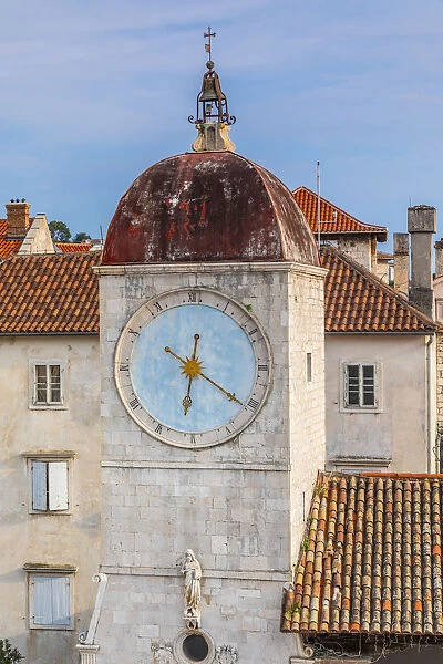 Loggia and Clock Tower, Trogir, Dalmatian Coast, Croatia, Europe