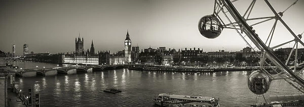 London Eye & Houses of Parliament, London, England, UK