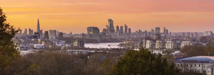 Framed Print : London skyline from Greenwich Park, Greenwich, London, England, UK Framed Print : London skyline from Greenwich Park, Greenwich, London, England, UK