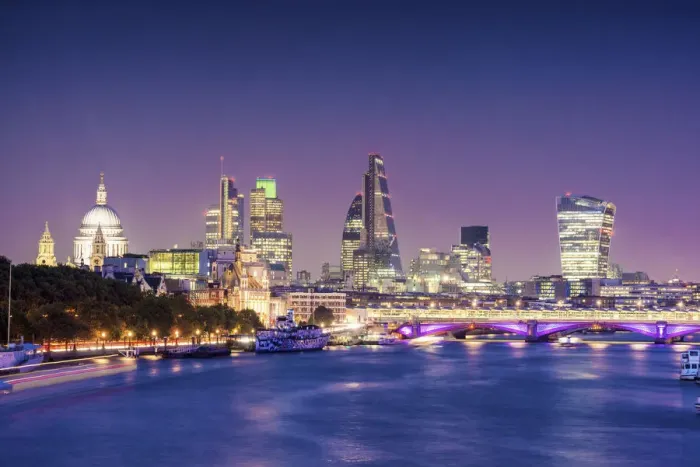 Framed Print : London Skyline at Night, England