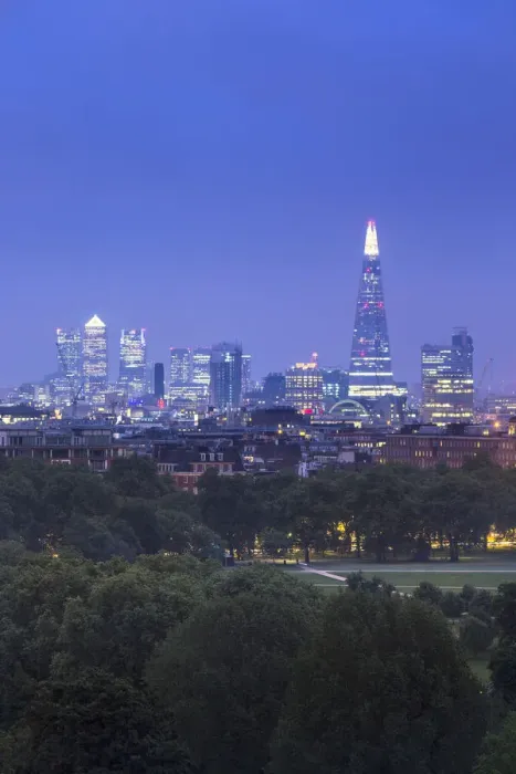 Framed Print : London skyline with the Shard above Hyde Park, London, England, UK Framed Print : London skyline with the Shard above Hyde Park, London, England, UK
