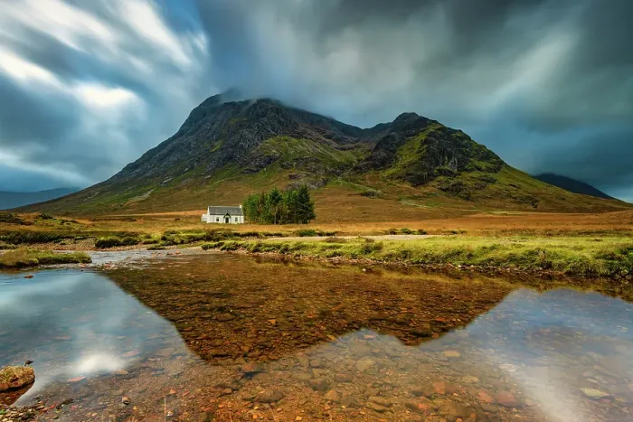 Framed Print : Lone Cottage, Glen Coe, Highland Region, Scotland Framed Print : Lone Cottage, Glen Coe, Highland Region, Scotland