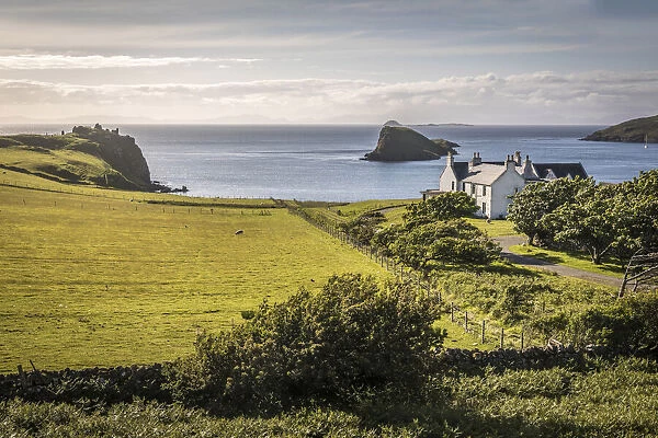 Lonely farm in the north of the Trotternish Peninsula, Isle of Skye, Highlands, Scotland