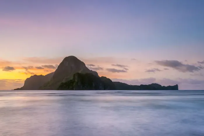 Framed Print : Long exposure of Cadlao Island on Bacuit Bay at sunset seen from Caalan Beach, El Nido Framed Print : Long exposure of Cadlao Island on Bacuit Bay at sunset seen from Caalan Beach, El Nido