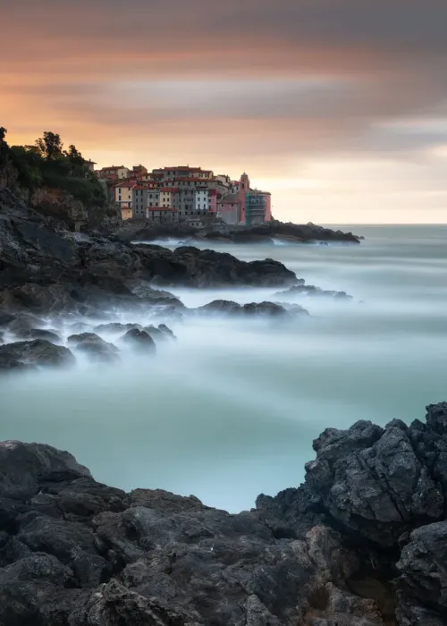 Framed Print : Long exposure at dawn on the village of Tellaro, municipality of Lerici Framed Print : Long exposure at dawn on the village of Tellaro, municipality of Lerici